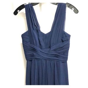 David’s Bridal Long Chiffon Tank Navy Marine 0